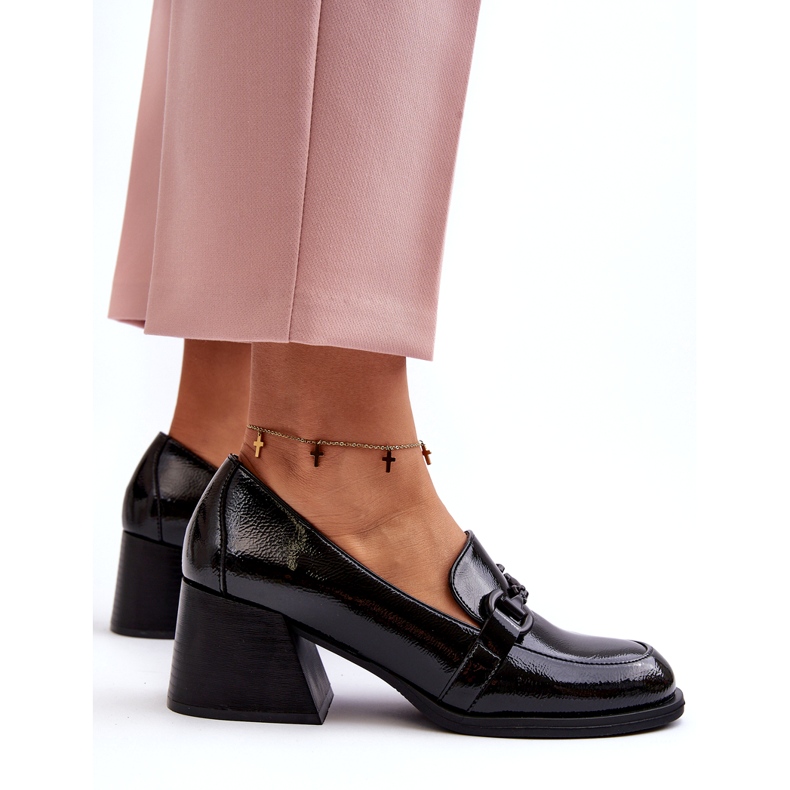 Vinceza Černé patentované boty na vysokém podpatku černá 4