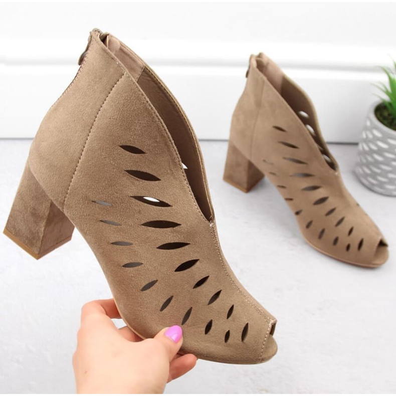 Semišové kotníkové boty Potocki W WOL225B cappuccino hnědý 2