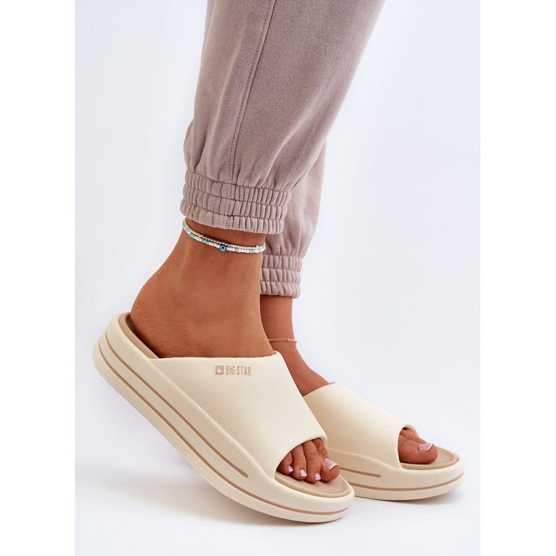 Dámské žabky na platformě Big Star NN274A034 Béžová béžový 2