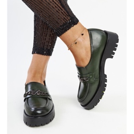 Zelené kožené mokasíny Vinceza zelený 2