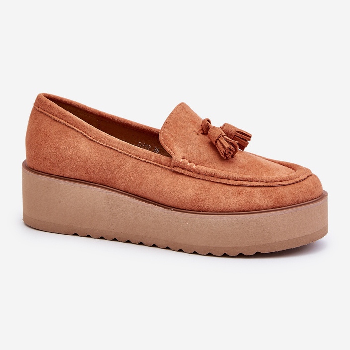 Dámské mokasíny na platformě s třásněmi, oranžová Mialani oranžový 1