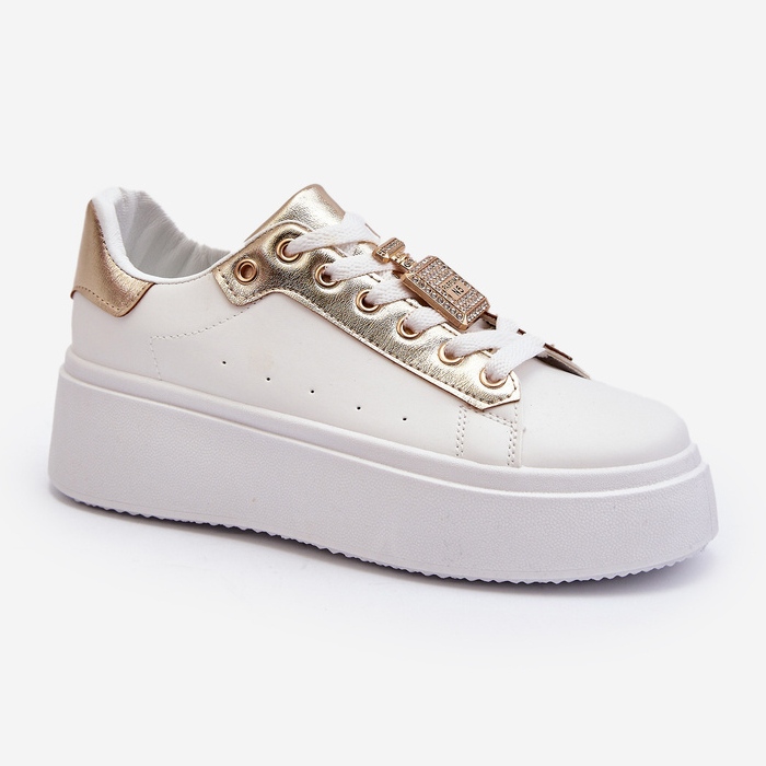 Bílé dámské tenisky s ozdobou Celedria bílý 2