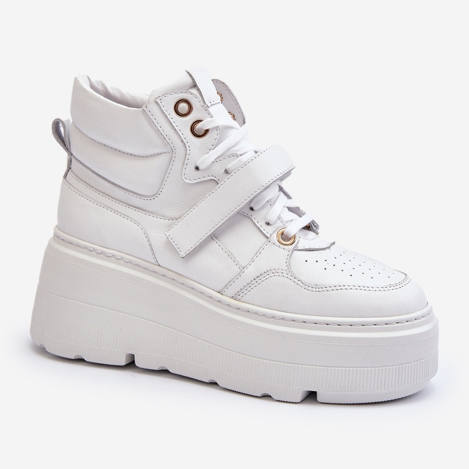 Dámské kožené tenisky Zazoo 3450 bílé bílý 1