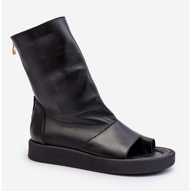 Zazoo 3441 dámské kožené sandály s černým svrškem černá 1