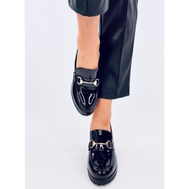 Hyett Black patentované mokasíny na podpatku černá 1 Hyett Black patentované mokasíny na podpatku černá 1