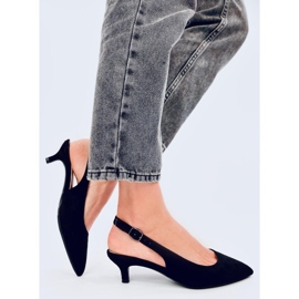 Malloi Černé nízké podpatky s otevřeným podpatkem černá 1