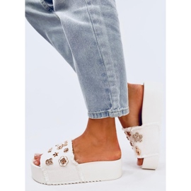 Seastar Žabky se silnou podrážkou a medvídkem Lancaster White bílý 2