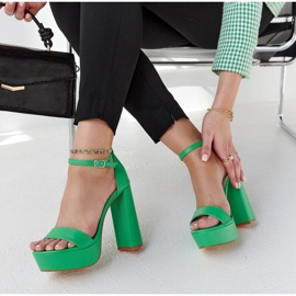 Zelené sandály Sille na vysokém podpatku zelená 1