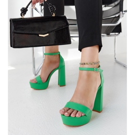 Zelené sandály Sille na vysokém podpatku zelená 2