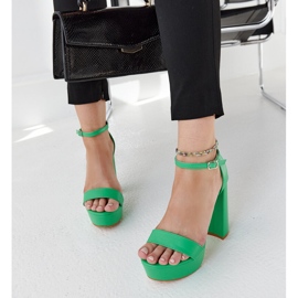 Zelené sandály Sille na vysokém podpatku zelená 3
