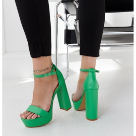 Zelené sandály Sille na vysokém podpatku zelená 4