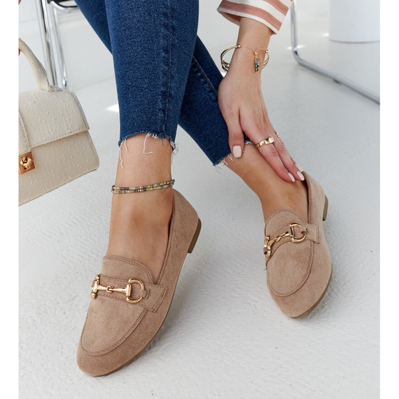 Mokasíny s hnědou přezkou od Erminia hnědý 1 Mokasíny s hnědou přezkou od Erminia hnědý 1