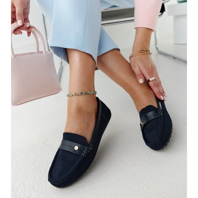 Námořnicky modré látkové mokasíny od Fombio modrý 1