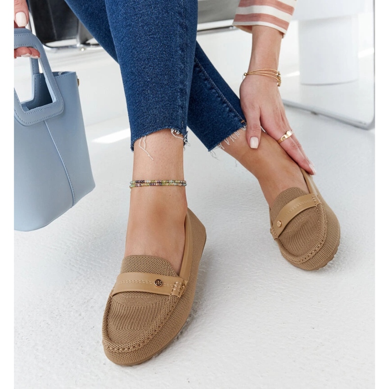 Hnědé látkové mokasíny od Fombio hnědý 1