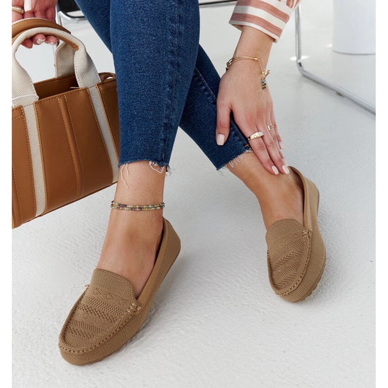 Hnědé látkové mokasíny od Fiammetta hnědý 1