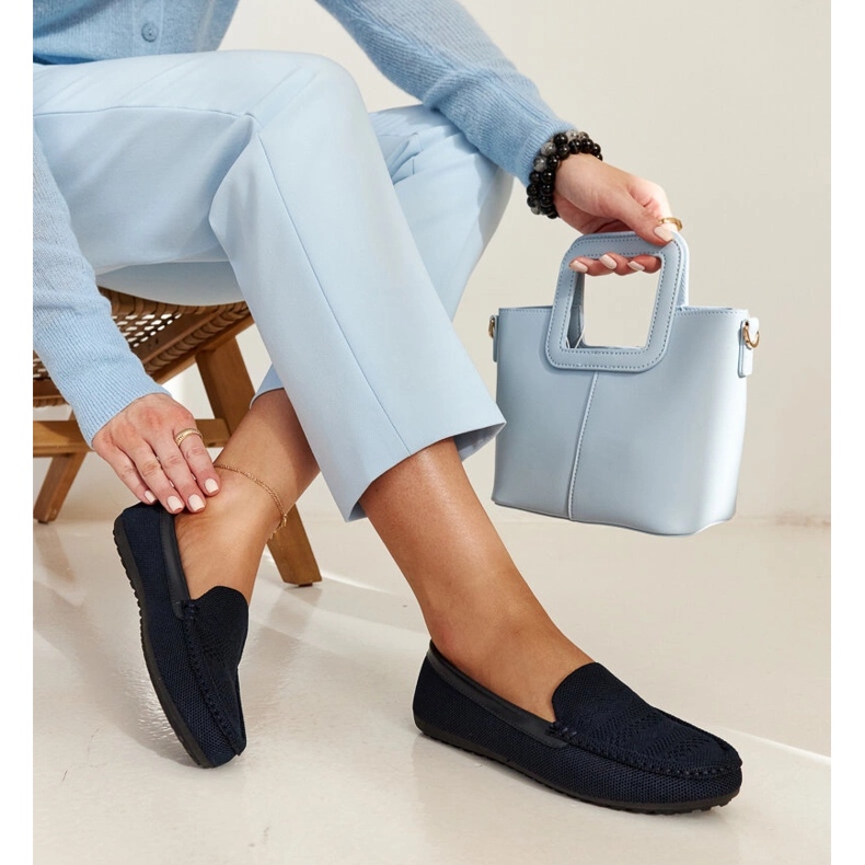 Fiammetta tmavě modré látkové mokasíny modrý 1