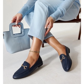 Námořnické modré mokasíny s přezkou od Erminia modrý 1