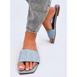 Pantofle s hranatou podrážkou Sahar LT.BLUE modrý 1 Pantofle s hranatou podrážkou Sahar LT.BLUE modrý 1