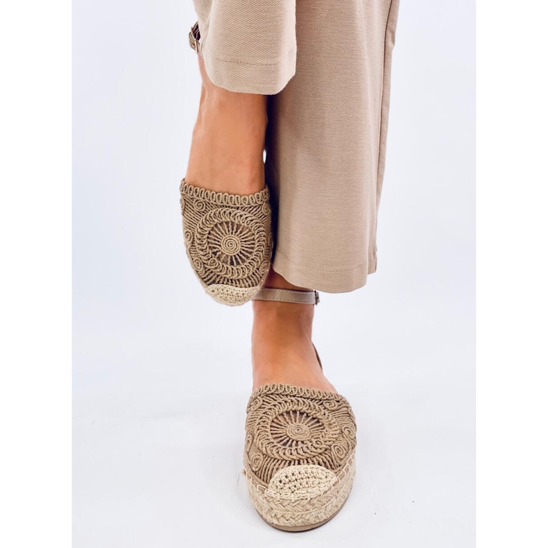 Jasmine Khaki prolamované espadrilky béžový 2