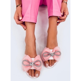 Pantofle s mašlí Monique Pink růžový 4