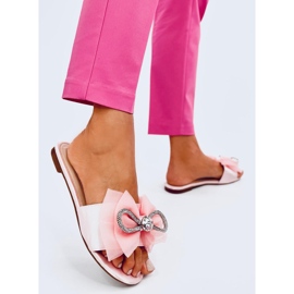 Pantofle s mašlí Monique Pink růžový 3