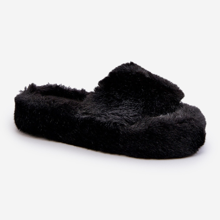 Dámské kožešinové pantofle Black Stepia černý 2