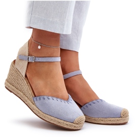Joia Modré Raylin Suede Espadrille Sandály na klínu s opletením modrý 4