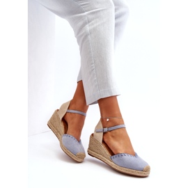 Joia Modré Raylin Suede Espadrille Sandály na klínu s opletením modrý 3