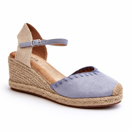 Joia Modré Raylin Suede Espadrille Sandály na klínu s opletením modrý 1