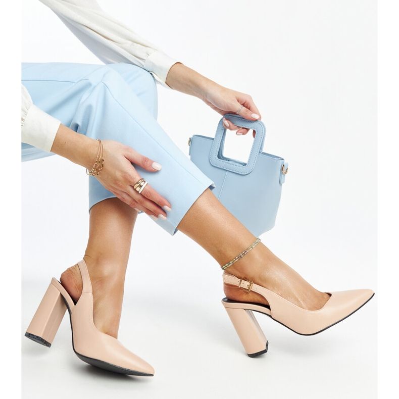 Béžové lodičky Wechsler s otevřenou špičkou béžový 1