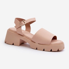 Dámské sandály na hrubém podpatku Nude Dottiassa béžový 2