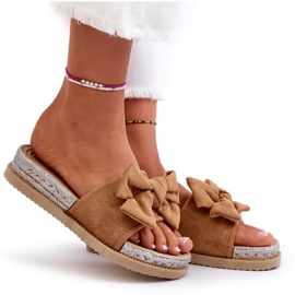Dámské žabky Camel Aflia Platform S Mašlí hnědý 10
