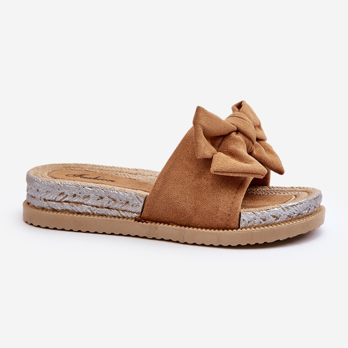 Dámské žabky Camel Aflia Platform S Mašlí hnědý 2