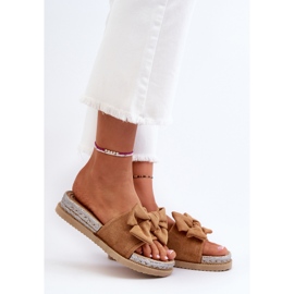 Dámské žabky Camel Aflia Platform S Mašlí hnědý 3