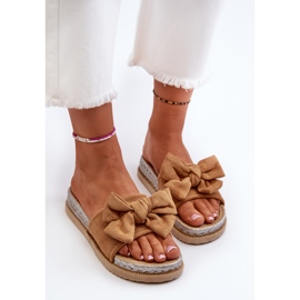 Dámské žabky Camel Aflia Platform S Mašlí hnědý 7
