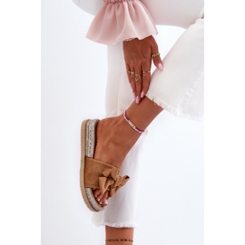 Dámské žabky Camel Aflia Platform S Mašlí hnědý 8