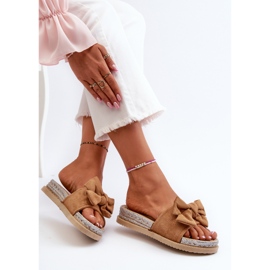 Dámské žabky Camel Aflia Platform S Mašlí hnědý 1