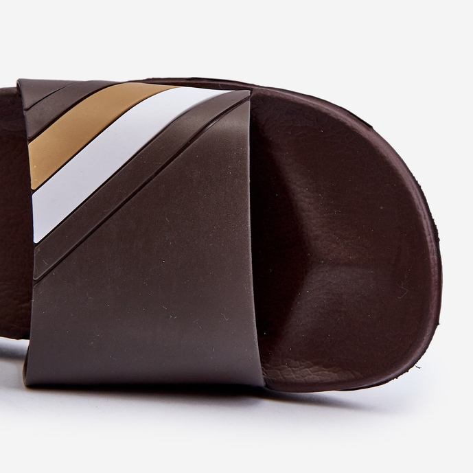 FK1 Klasické lehké pánské hnědé žabky Bemostom hnědý 1