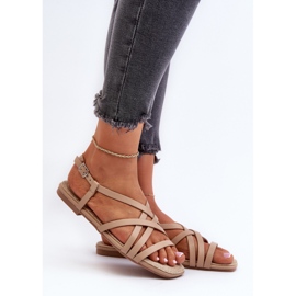 Dámské ploché sandály Big Star NN274012 Béžová béžový 2 Dámské ploché sandály Big Star NN274012 Béžová béžový 2
