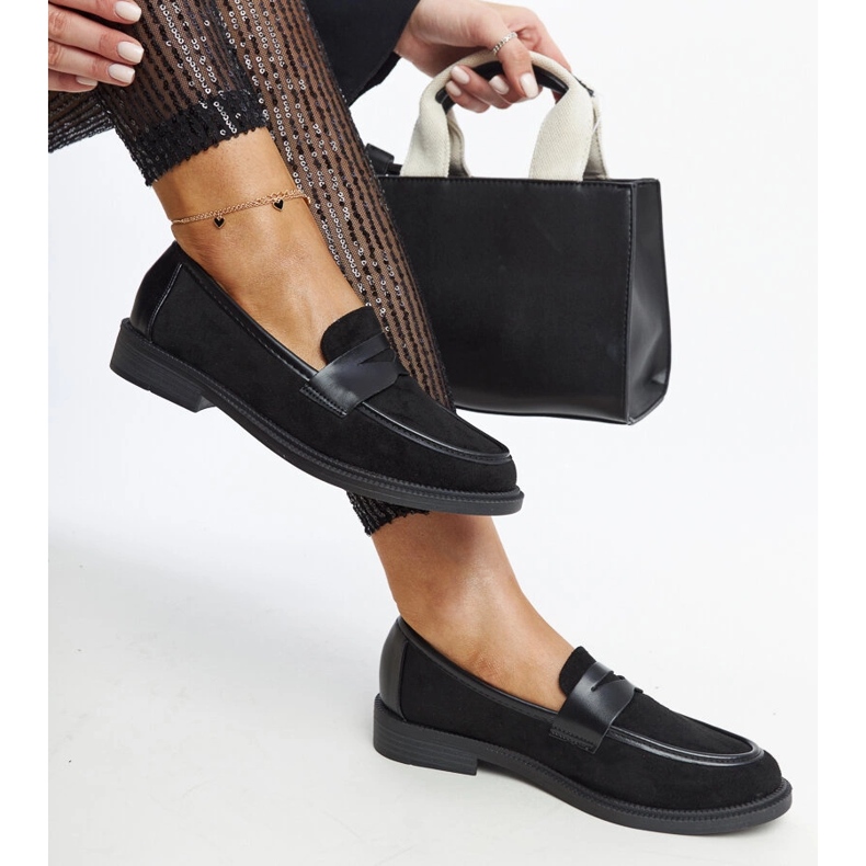Černé semišové mokasíny Floretta černá 1