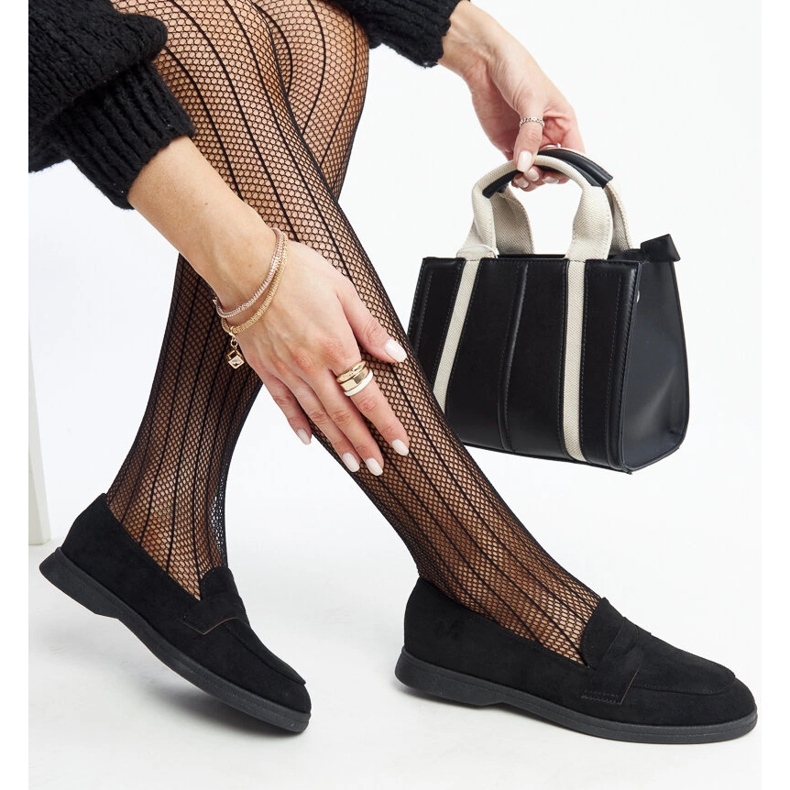 Černé semišové mokasíny Nibras černá 1