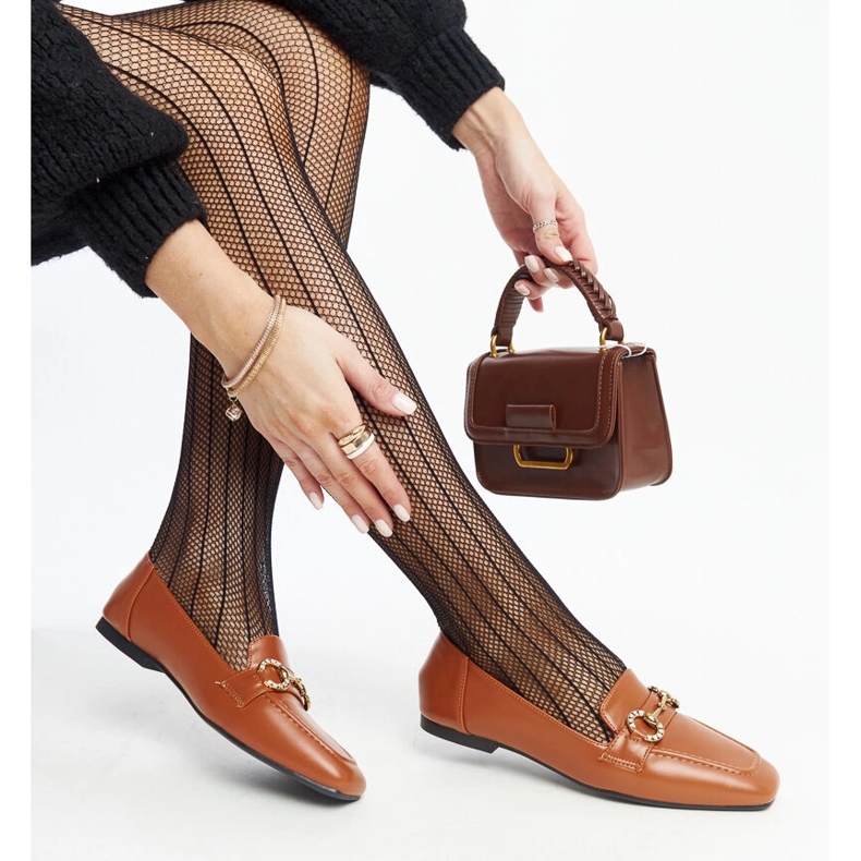 Hnědé mokasíny se sponou Areebah hnědý 1