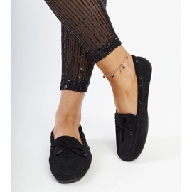 Černé mokasíny Hayam s mašlí černá 2 Černé mokasíny Hayam s mašlí černá 2