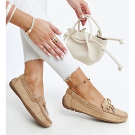 Mokasíny Hayam hnědé s mašlí hnědý 1