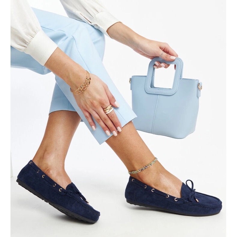 Námořnické modré semišové mokasíny od Aneesa modrý 1