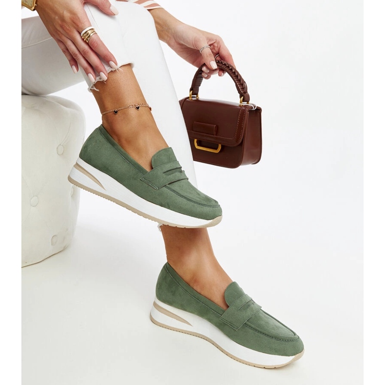 Zelené semišové sportovní boty Venla zelená 1