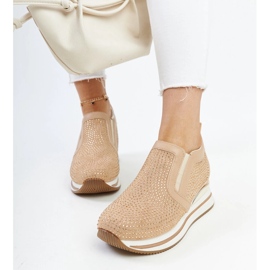 Hnědé tenisky Cadelaria na klínku hnědý 1