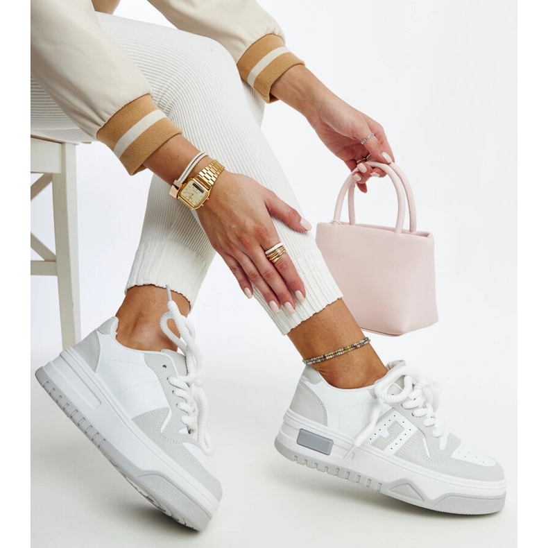 Bílo-šedé tenisky Galit se silnou podrážkou bílý 1