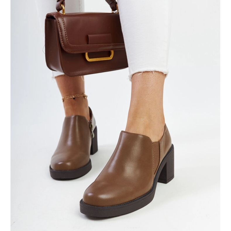 Hnědé boty Lavia na vysokém podpatku hnědý 1