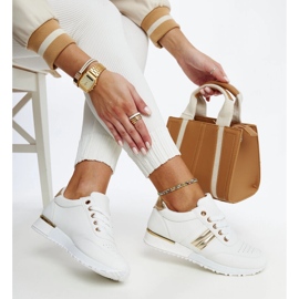 Bílé a zlaté tenisky na gumové platformě Nihad bílý 1